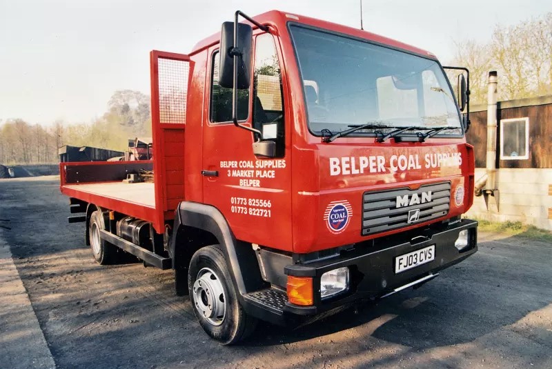 Classic Belper Coal Supplies delivery truck - heritage vehicle showcasing decades of reliable service